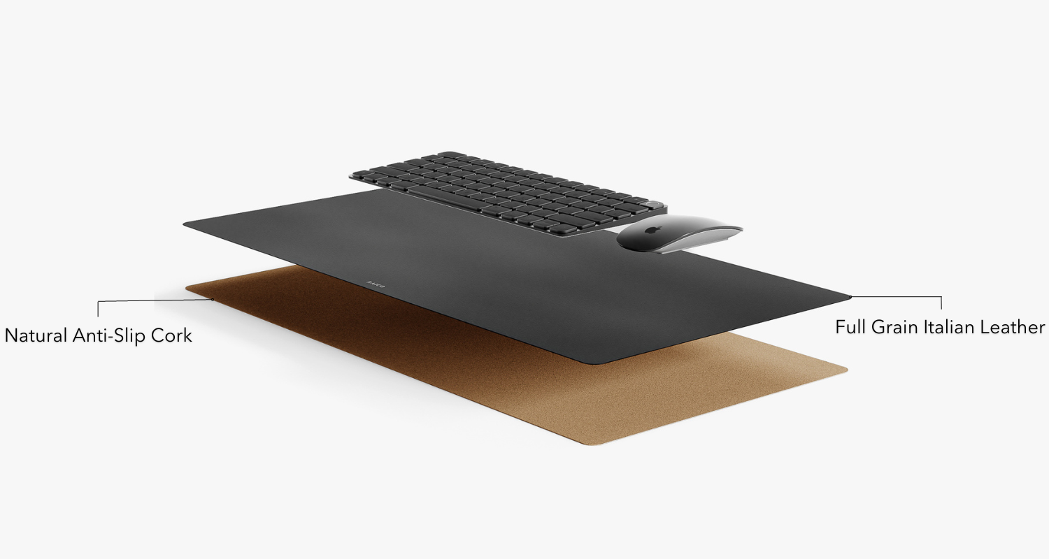 black leather desk mat materials used