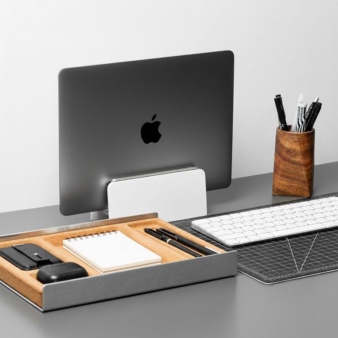 Vertical Laptop Stand | Adjustable | White