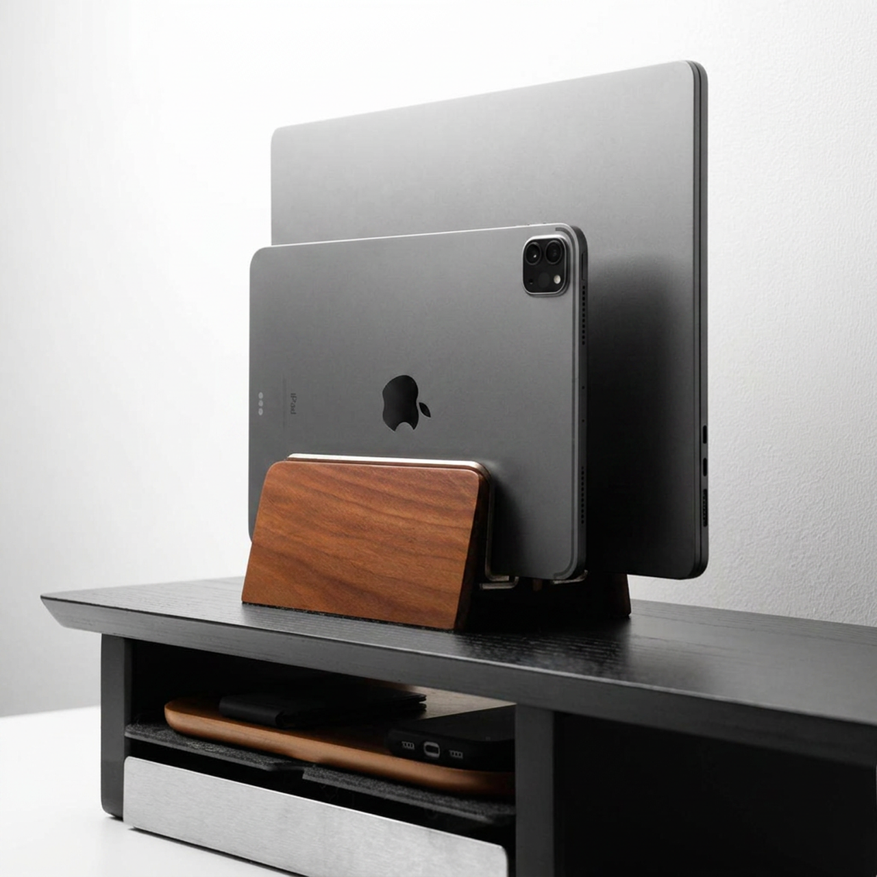 Vertical Laptop Stand | Walnut