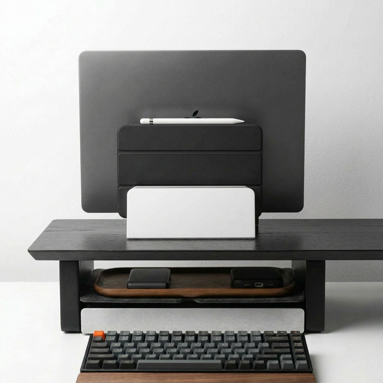 Vertical Laptop Stand | Adjustable | White