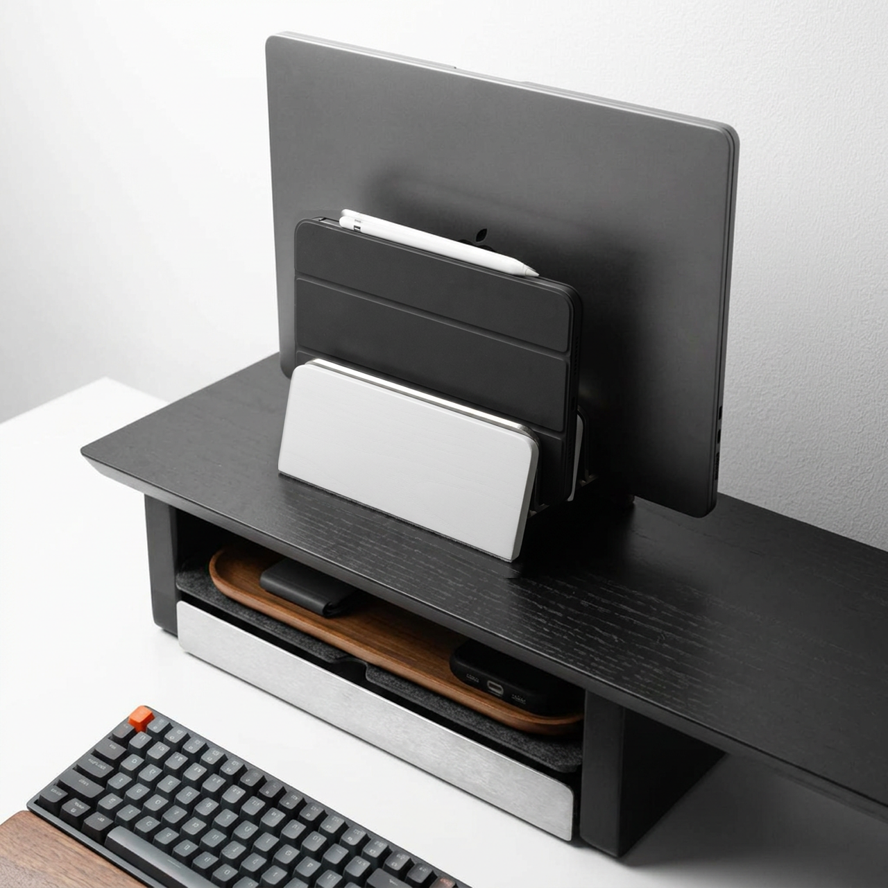 Vertical Laptop Stand | Adjustable | White
