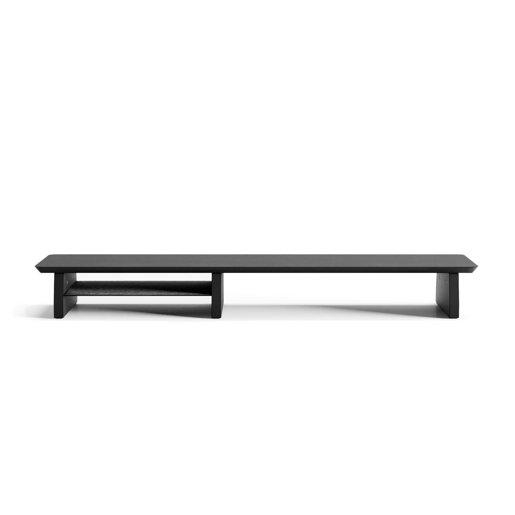 Desk shelf for monitor in medium size painted in deep black colourt