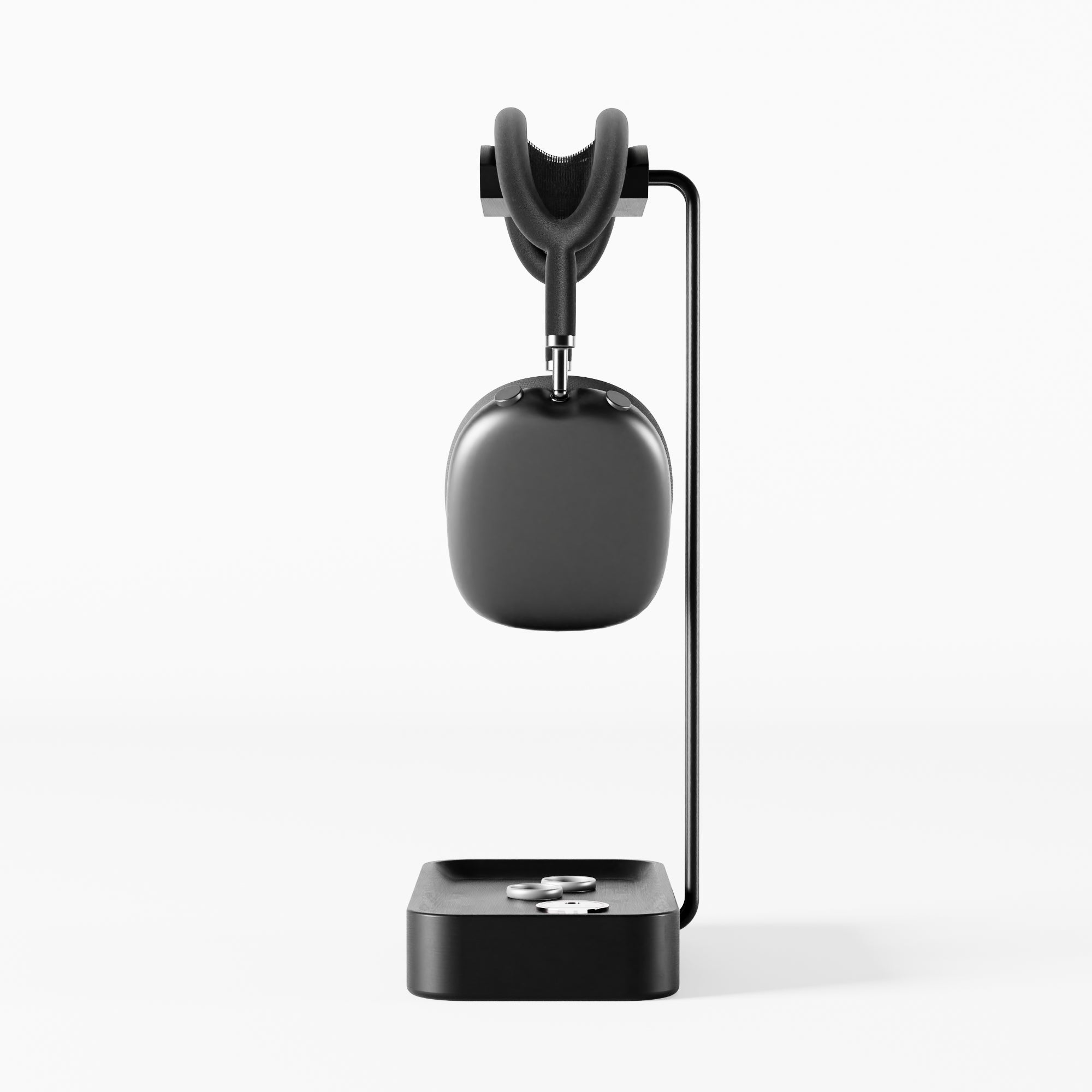 Headphone Holder with storage tray in Black Wood - Raico Store