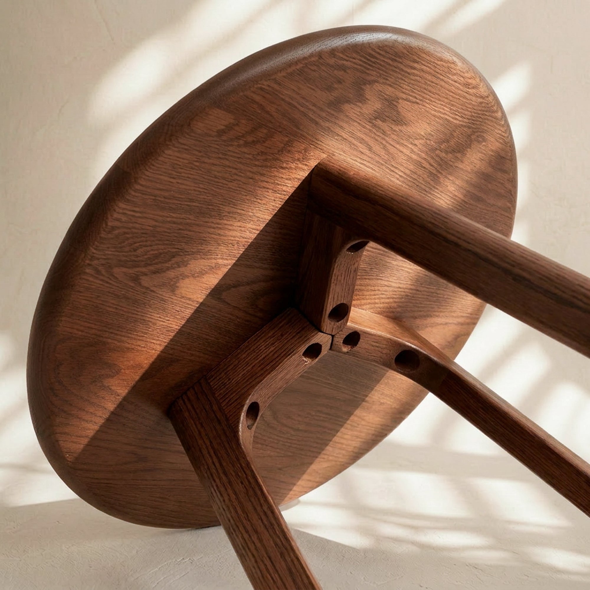 End Table Walnut Wood Round Side Table Bedside Stool Small Coffee